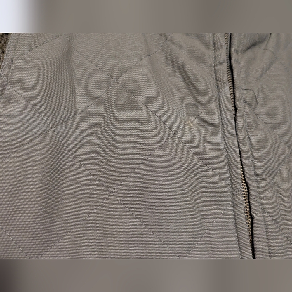 WOLVERINE Mens Zip Up Sherpa Lined Dark Greyish Khaki Colored Vest Size Large - Picture 3 of 12